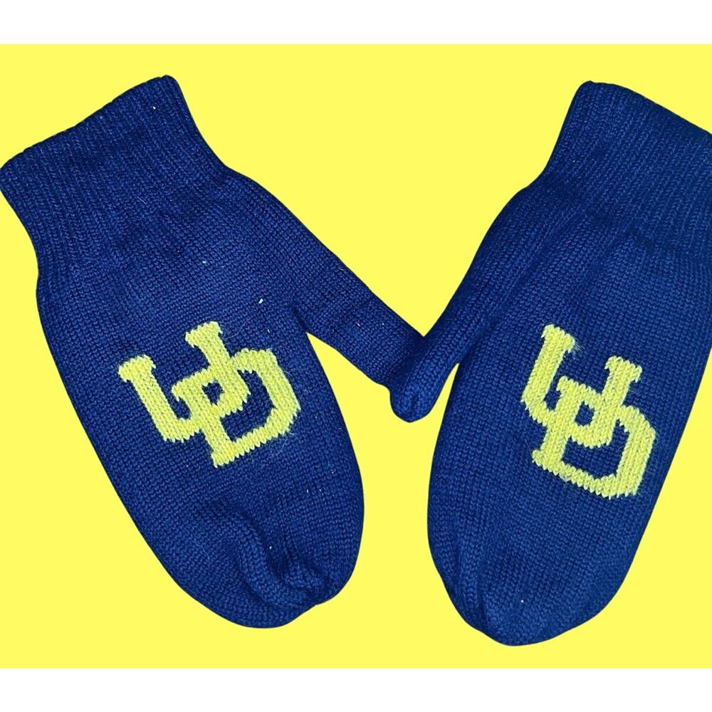 COLLEGIATE TRADITIONS University Of Delaware Mittens, Vintage, 100% Wool| XL